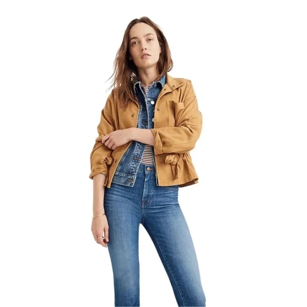 Madewell Southlake Military Cinched Jacket Mustard Size Medium I1